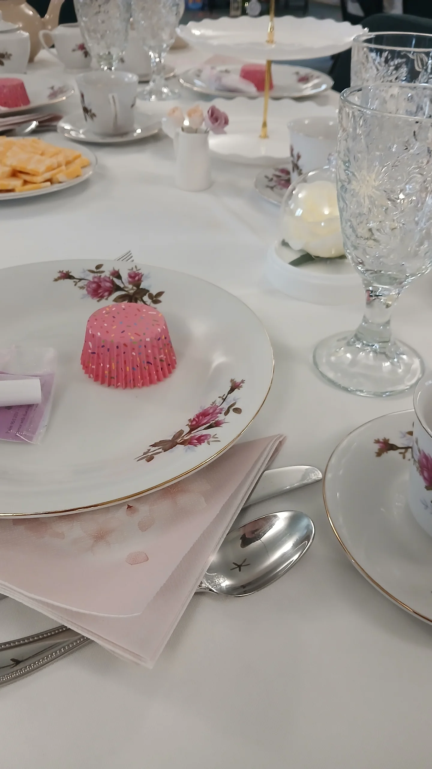 Tea party hostess table with trays